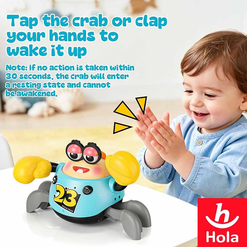 خرچنگ متحرک آموزشی و تعاملی هولا Hola Crawling Crab HE 9972 | موزیکال و چراغ‌دار